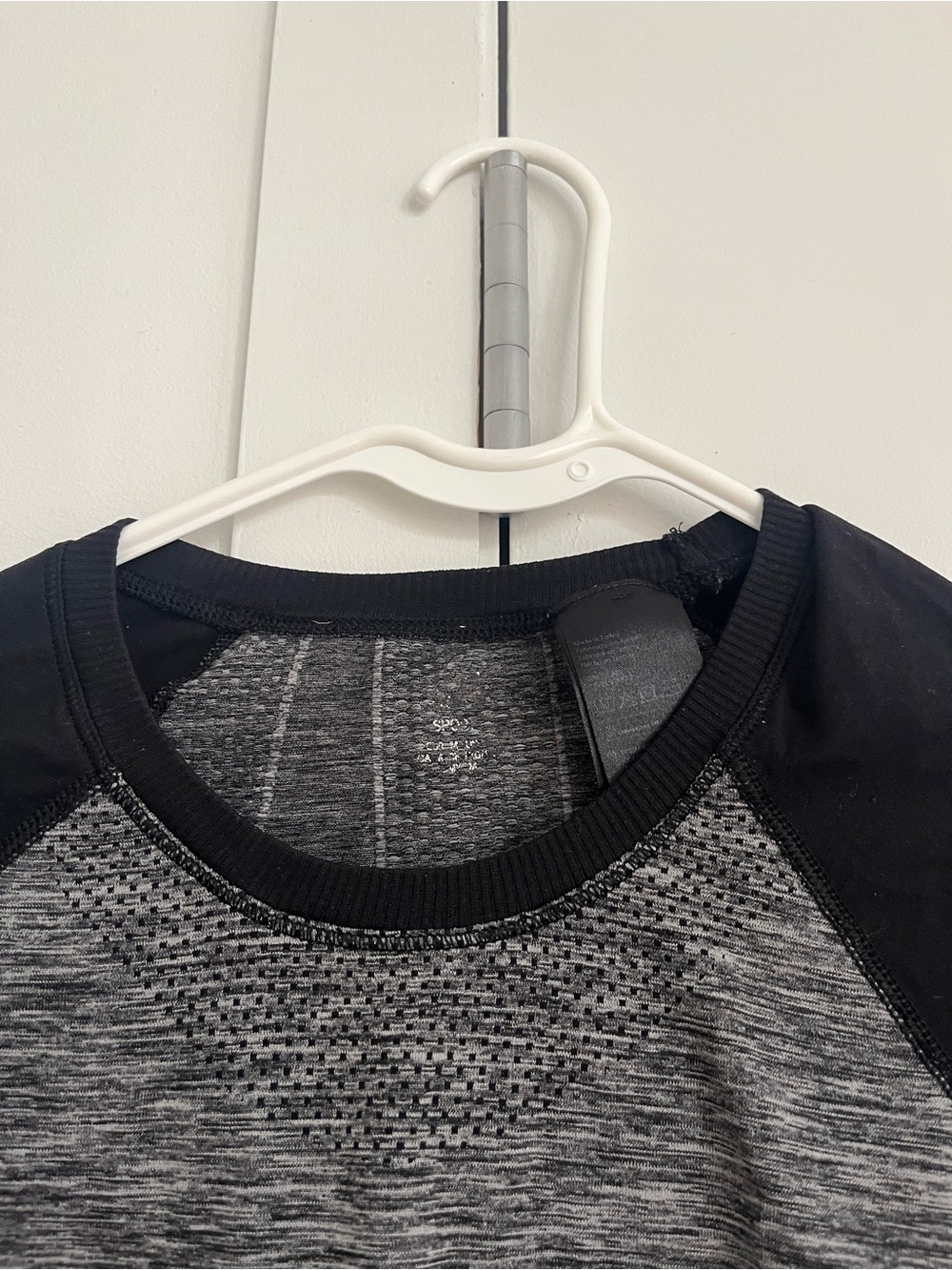 Heather Gray & Black Athletic Crewneck Top